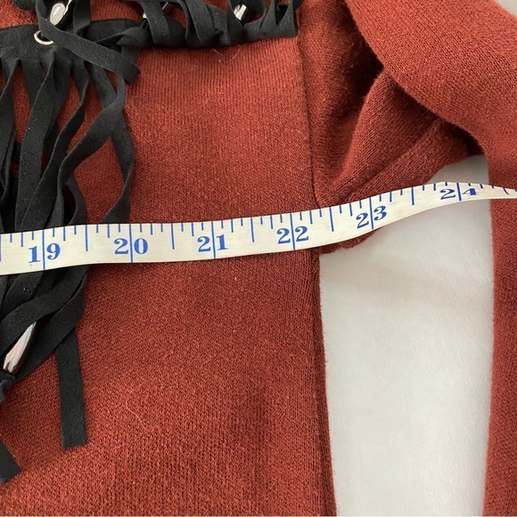 AfterShock Vintage Rust Fringe Sweater Size XL - Picture 12 of 13
